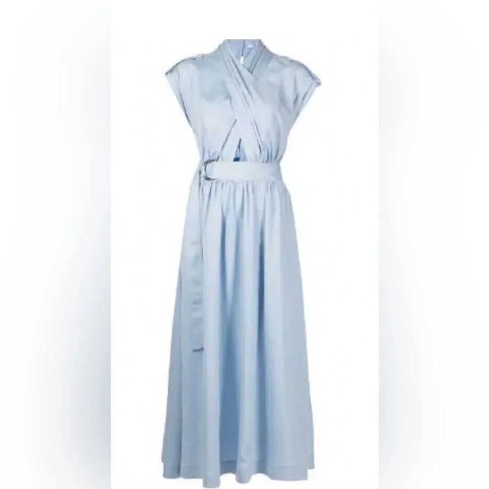 Derek Lam 10 Crosby Celeste Women’s Crossover Long Light Blue Maxi Dress Size 0.
